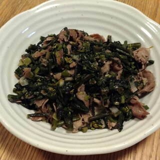 旬を食べる！紅菜苔とわけぎの炒め物